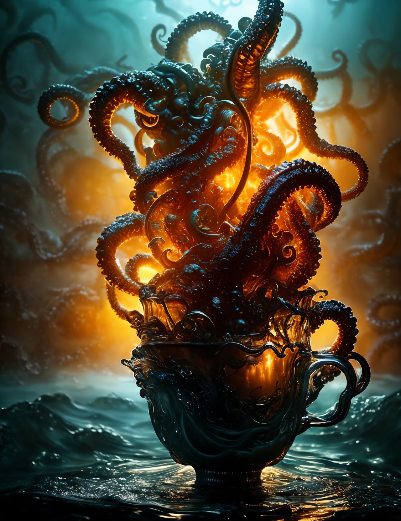 05793-2187450899-double exposure, macro, a cup on the table, inside the cup the sea in which the sea battle of pirates rages, Cthulhu, tentacles,.jpg